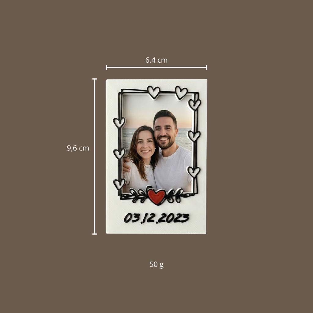 LiebesTrio - magnetischer Rahmen für Polaroid Fotos mit persönlichem Datum