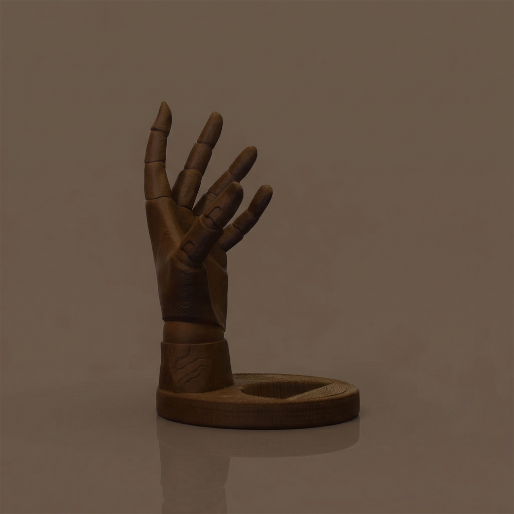 VinoGrip - Weinflaschenhalter in Form einer Holzpuppenhand