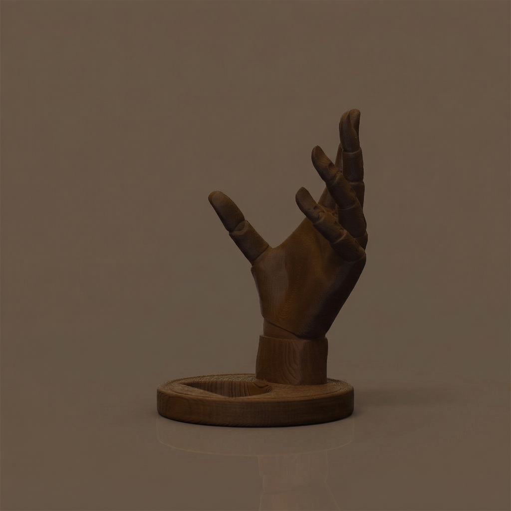 VinoGrip - Weinflaschenhalter in Form einer Holzpuppenhand
