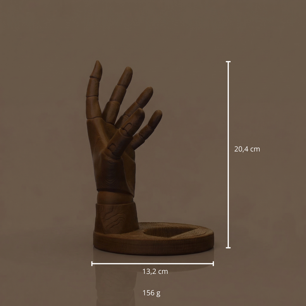 VinoGrip - Weinflaschenhalter in Form einer Holzpuppenhand